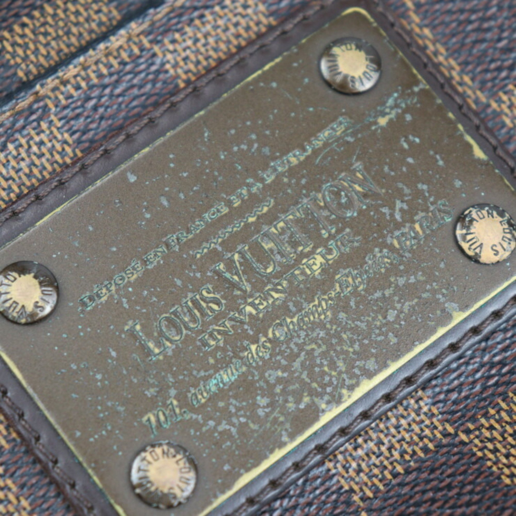 LOUIS VUITTON Bumbag Brooklyn Waist Bag N41101 Damier Canvas Ebene Gold Hardware Bronze Body Vuitton