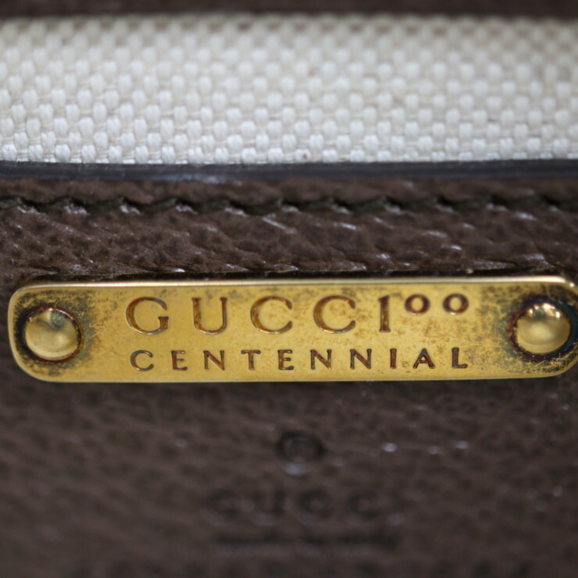 GUCCI Gucci Belt Bag 100th Anniversary Waist 602695 Calf Leather Brown Multicolor Gold Hardware Logo Body Pouch Bum