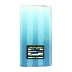 LOUIS VUITTON Portefeuil Braza Damier Stripe Bifold Wallet M81318 Canvas Blue Long Vuitton