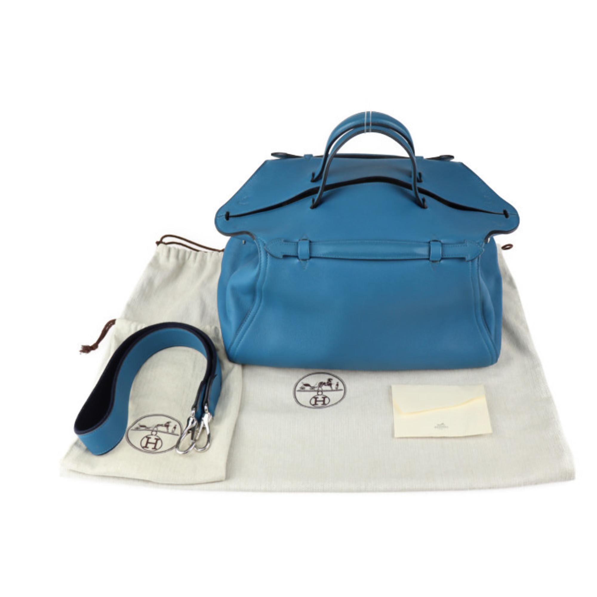 HERMES Oxer Handbag 067560CKS7 Evercolor Blue Degaris Silver Hardware 2WAY Shoulder Bag T Stamp