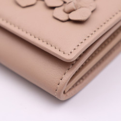 Valentino Garavani Long Wallet AWP00798 Leather Beige Flower Motif Flap