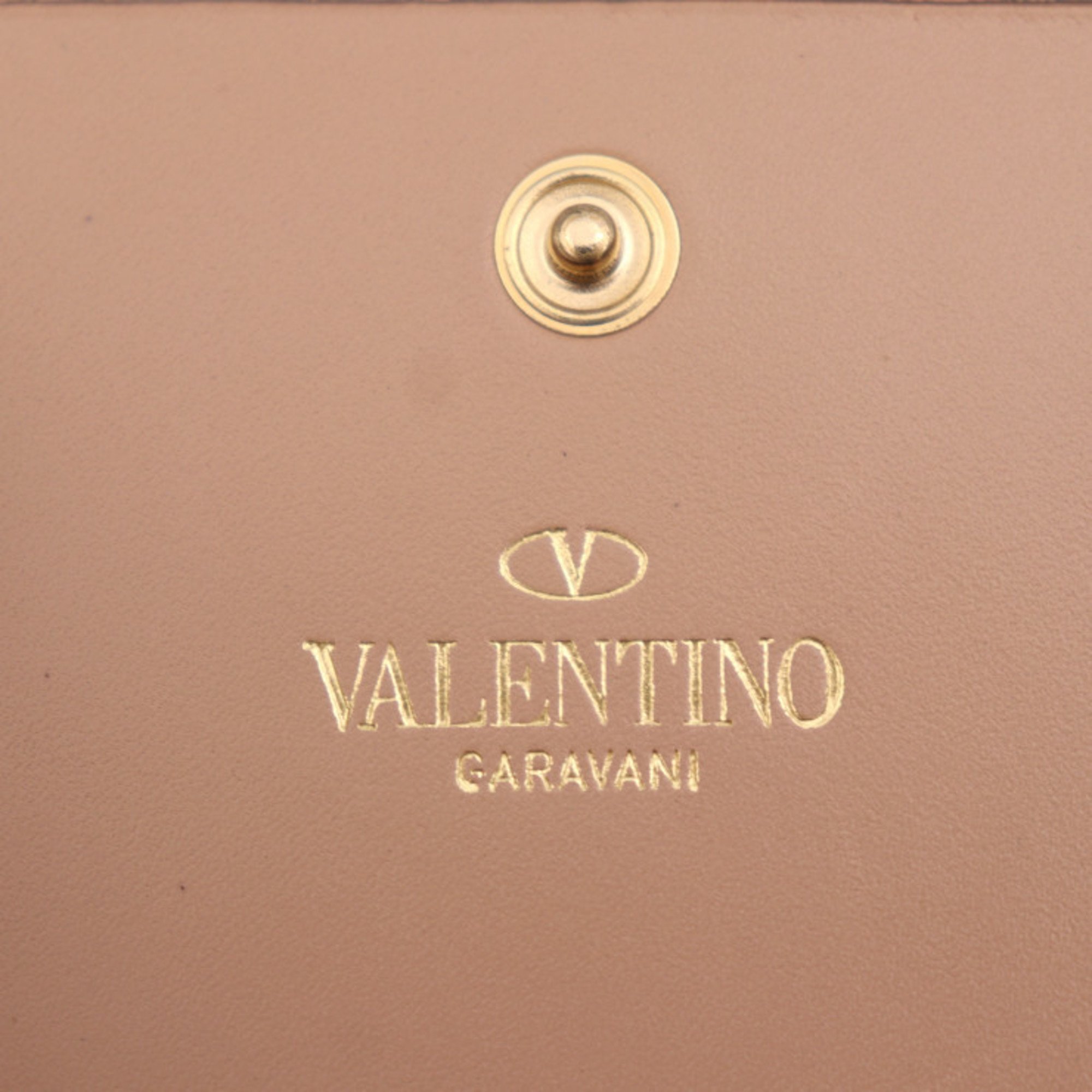 Valentino Garavani Long Wallet AWP00798 Leather Beige Flower Motif Flap