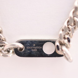 LOUIS VUITTON Louis Vuitton Collier Plate Damier Perforate Necklace M64191 Metal Silver Black Pendant