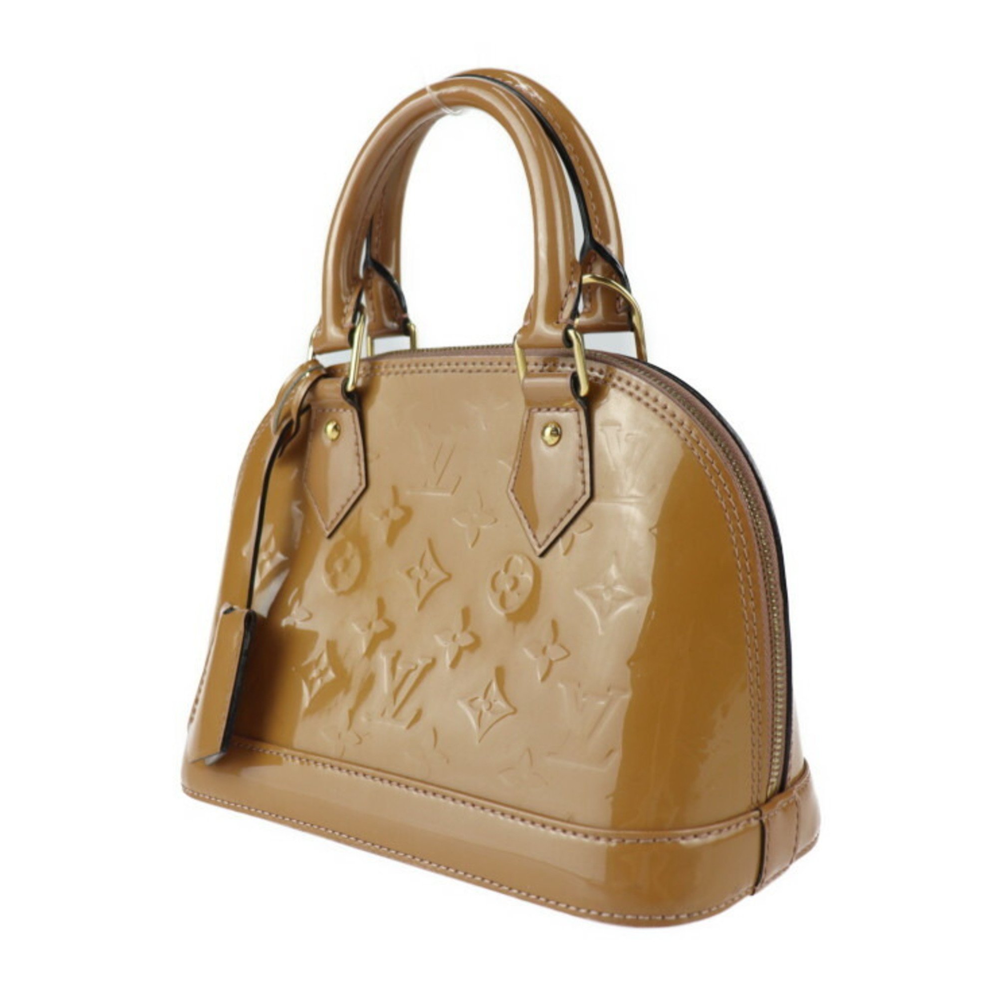 LOUIS VUITTON Alma BB Handbag M91585 Monogram Vernis Rose Vereur Beige Gold Hardware 2WAY Shoulder Bag Vuitton