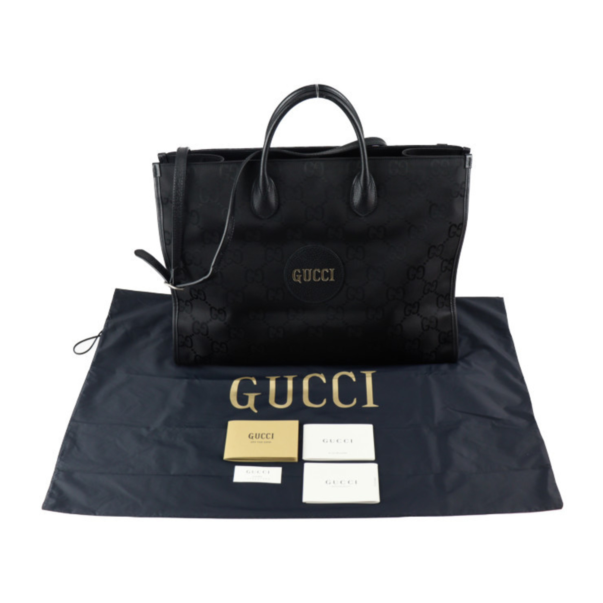 GUCCI Off The Grid Tote Bag 630353 GG Nylon x Leather Black 2WAY Shoulder