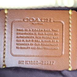 COACH Coach Signature Waist Bag 39937 PVC Leather Beige Brown Gold Hardware Body Pouch