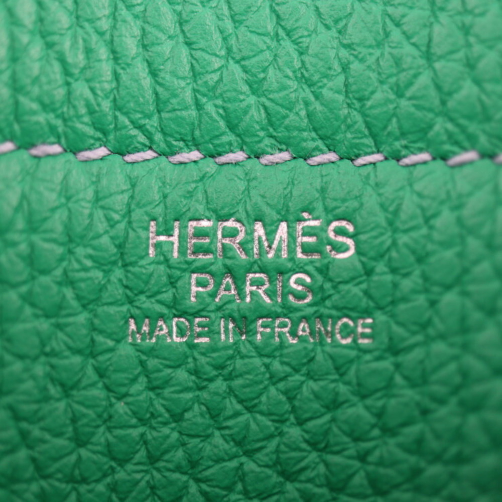 HERMES Clemence Leather Cabasellier 31 Shoulder Bag Royal Blue