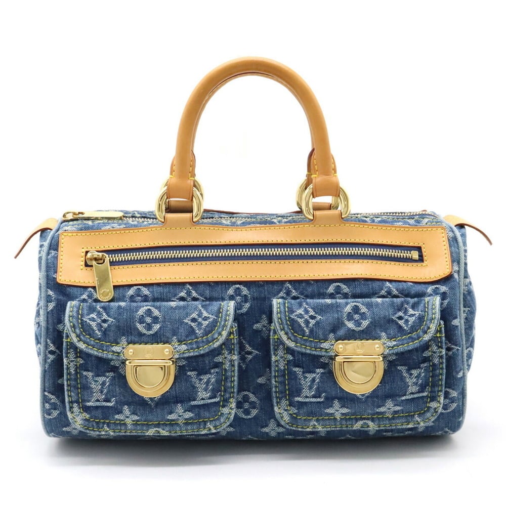 LOUIS VUITTON Monogram Neo Speedy Handbag Boston Bag Blue M95019