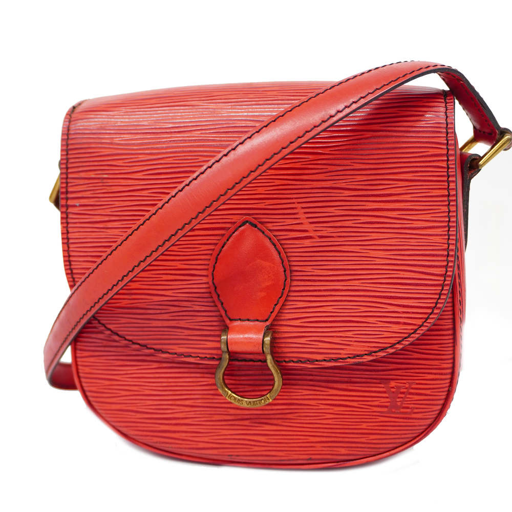 Louis Vuitton Crossbody Bag Authentic Red Epi Mini Saint Cloud 