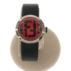 FENDI Watch 8010L Boosra FF Analog Quartz Rubber Belt Ladies Silver Black Red Date