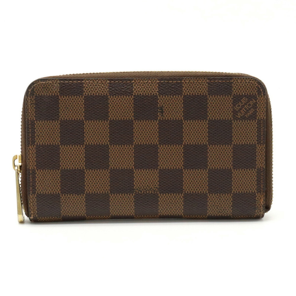 LOUIS VUITTON Damier Zippy Round Wallet N60028 Brown Women's