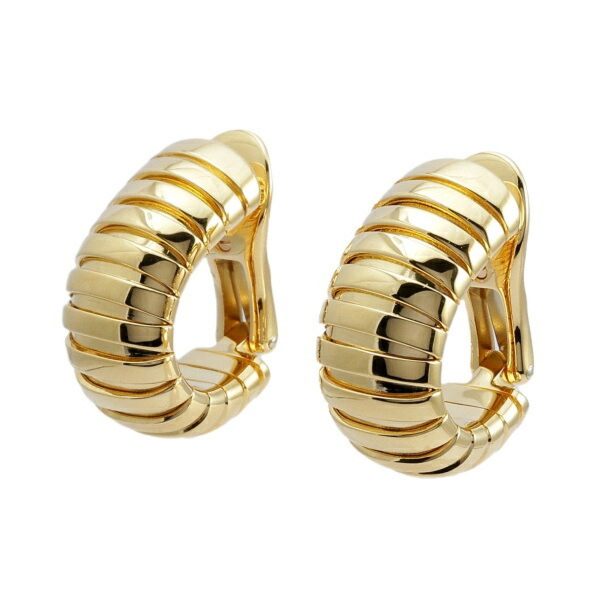 Bvlgari Tubogas K18YG Yellow Gold Earrings