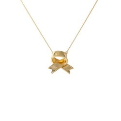 Tiffany ribbon motif K18YG yellow gold necklace