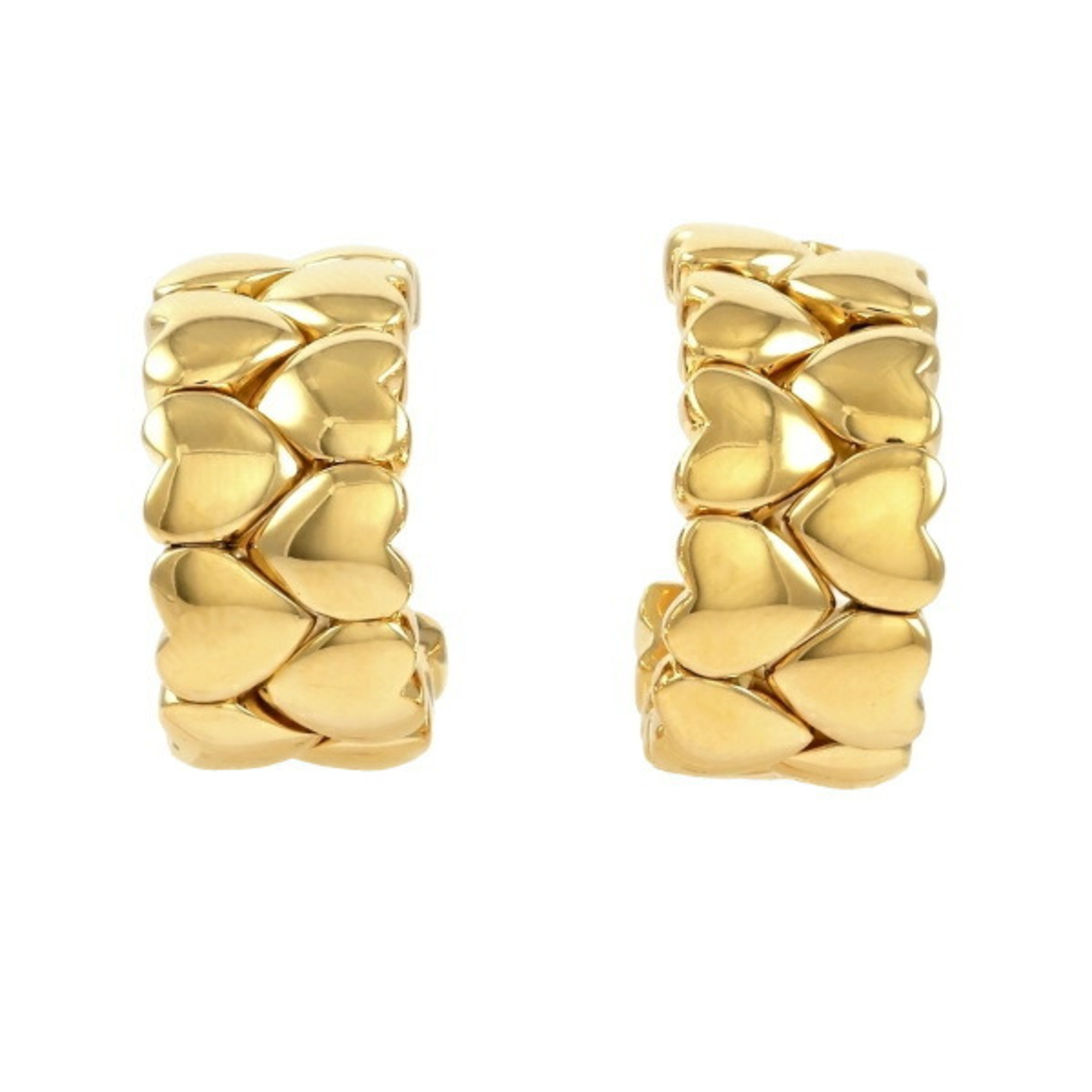 Cartier double heart K18YG yellow gold earrings