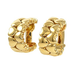 Cartier double heart K18YG yellow gold earrings