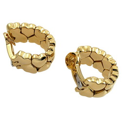 Cartier double heart K18YG yellow gold earrings