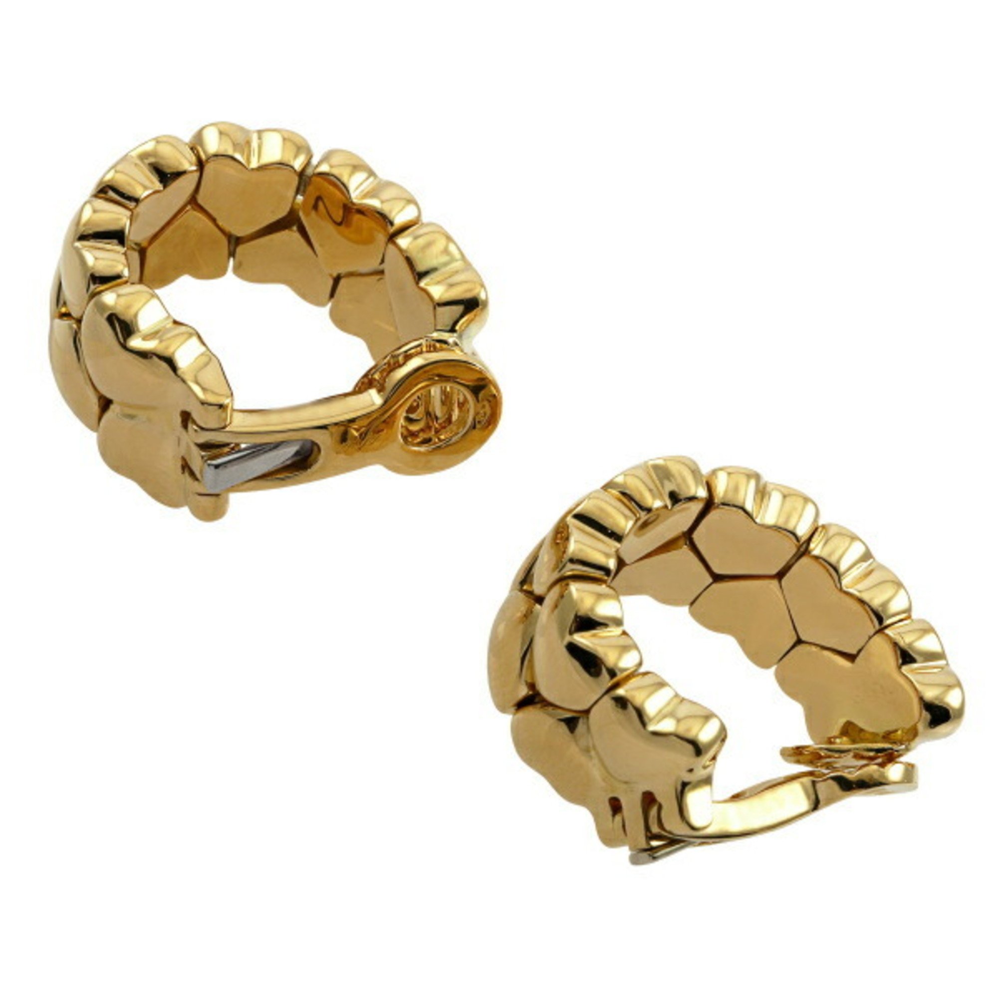 Cartier double heart K18YG yellow gold earrings