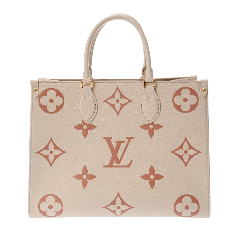LOUIS VUITTON Monogram Empreinte On the Go MM Crème M21575 Women's Leather  Bag
