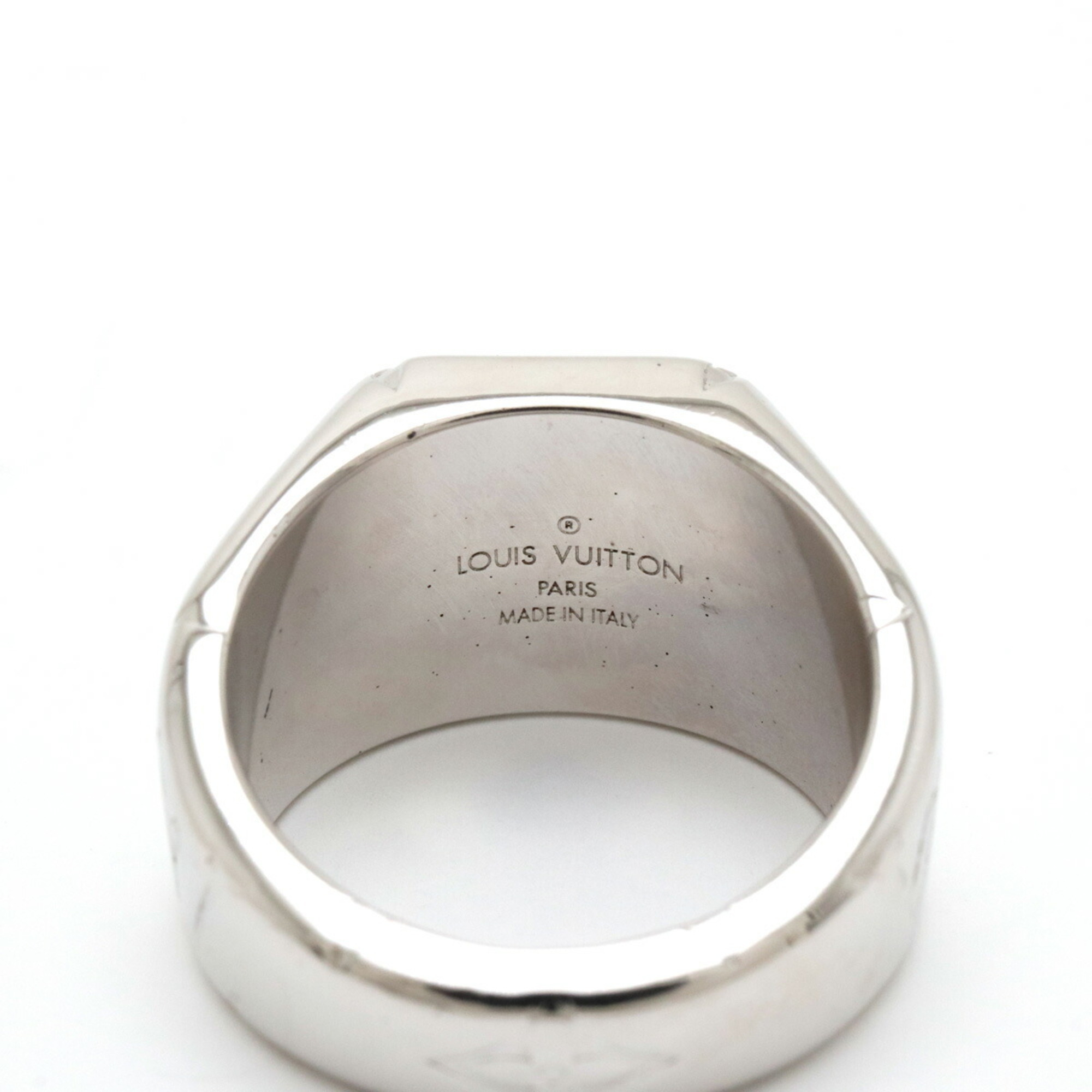 LOUIS VUITTON Signet ring monogram M size #19 No. 19 Silver color M62487
