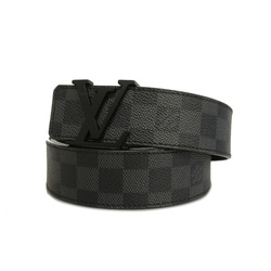 Louis Vuitton Rivet Leather Belt Women's Metal Black Size 85cm 34inch M9742