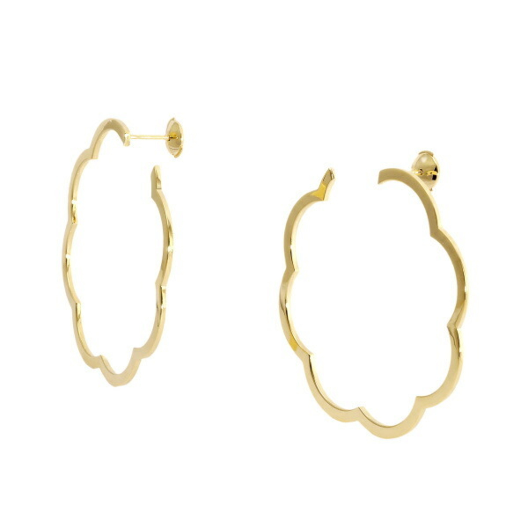 Chanel Camellia Hoop K18YG Yellow Gold Earrings