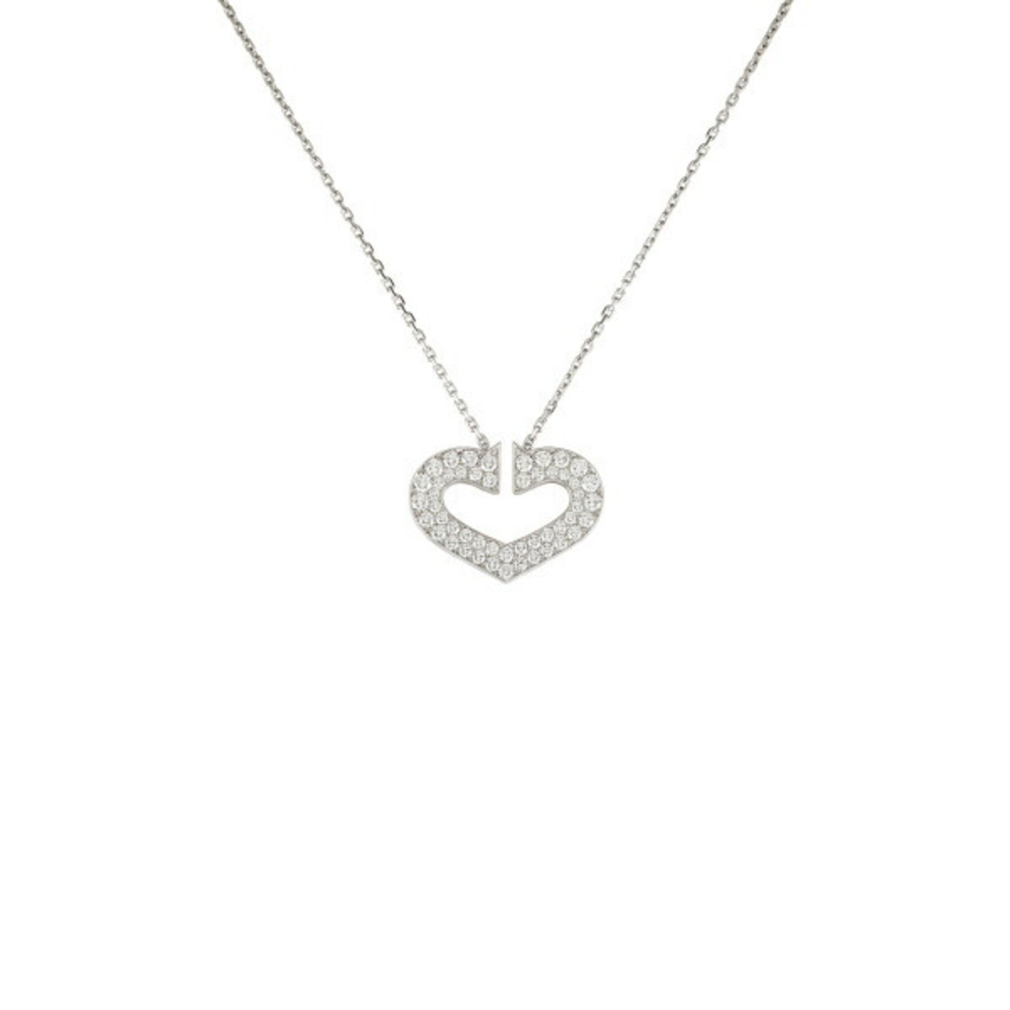 Cartier C Heart XL K18WG White Gold Necklace