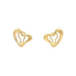 Tiffany Elsa Peretti Open Heart K18YG Yellow Gold Earrings