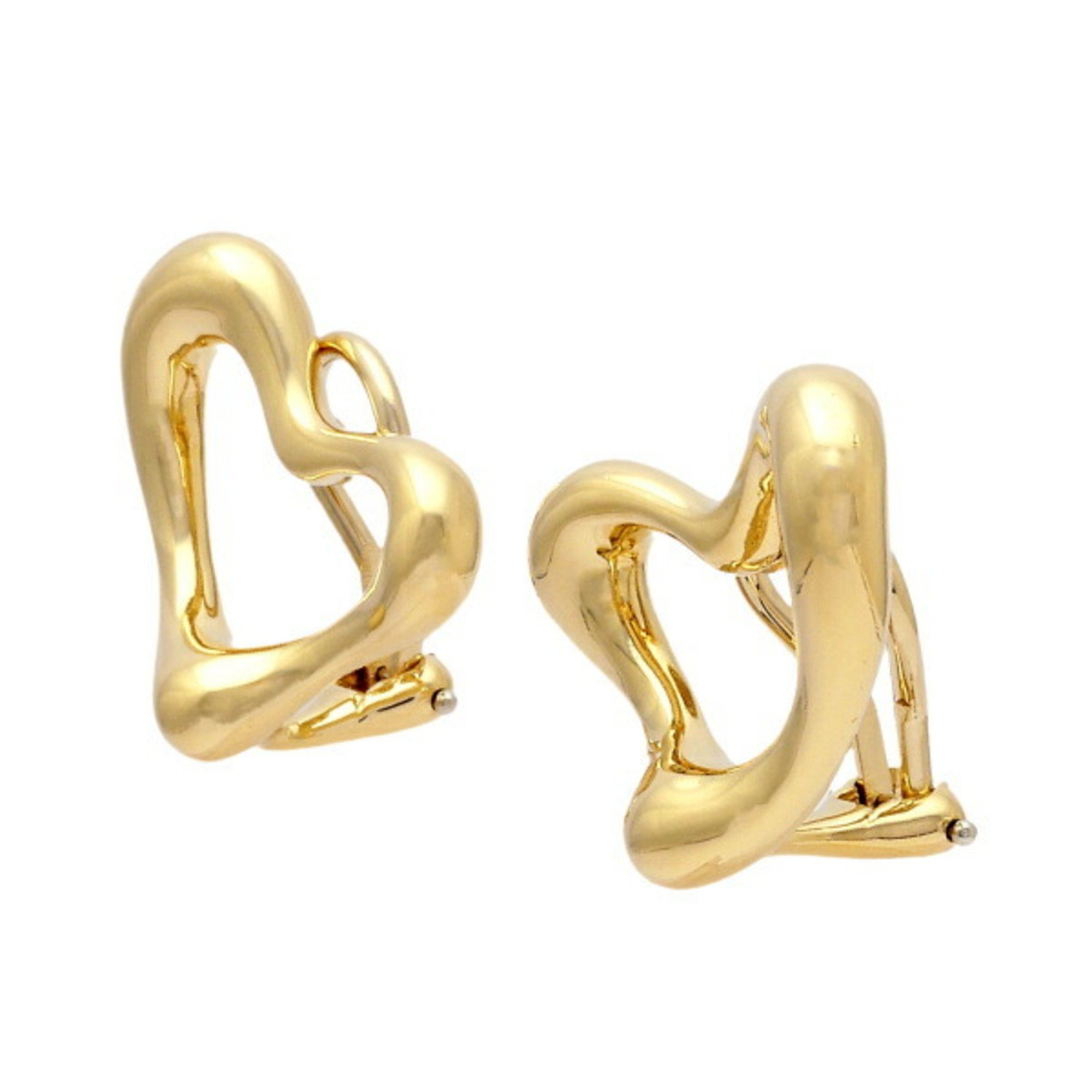 Tiffany Elsa Peretti Open Heart K18YG Yellow Gold Earrings