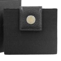 Bulgari BVLGARI Mania Fold Wallet Canvas Leather Black
