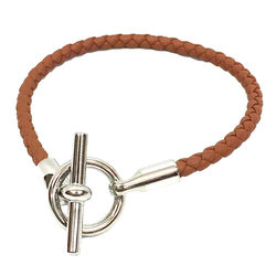 Hermes Leather Bracelet Grennan H071681FP37T2 Gold (Brown)
