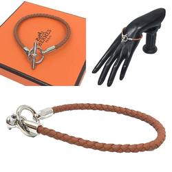 Hermes Leather Bracelet Grennan H071681FP37T2 Gold (Brown)