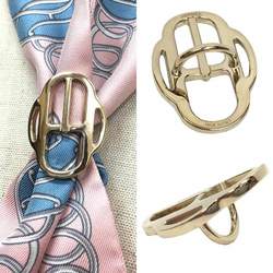 Hermes Twilly Buckle Scarf Ring Clasp Gold Color Women's