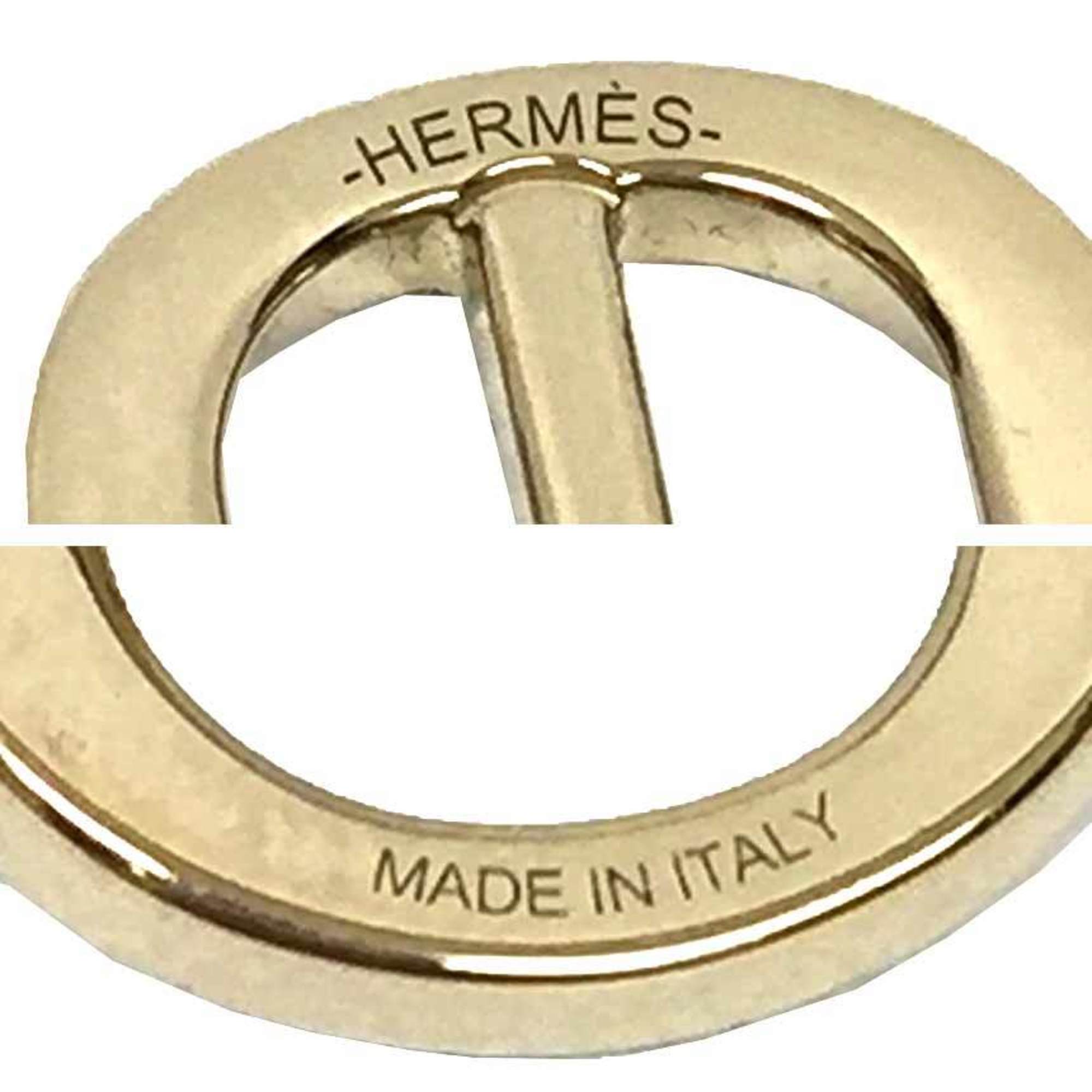 Hermes Twilly Buckle Scarf Ring Clasp Gold Color Women's