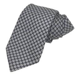 Hermes Tie Grennan 100% Silk Gray Men's