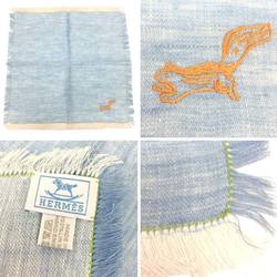 HERMES Baby line handkerchief set linen pink blue embroidery