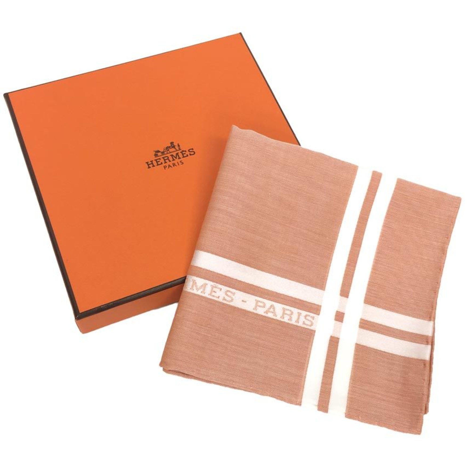HERMES Hermes handkerchief bandana MOUCHOIR PARIS 100% cotton orange pocket square neckerchief
