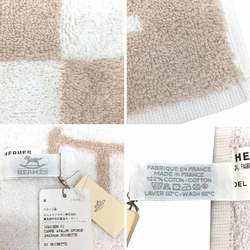HERMES Hand Towel Avalon 102192M 01 CARRE AVALON EPONCE Handkerchief 100% Cotton NOISETTE Beige H