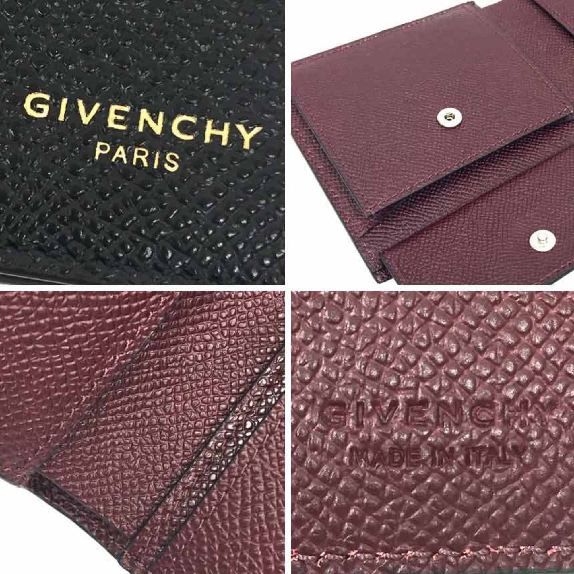 GIVENCHY BK602DK0IF 001 4CC COIN POCKET Leather Wallet Black