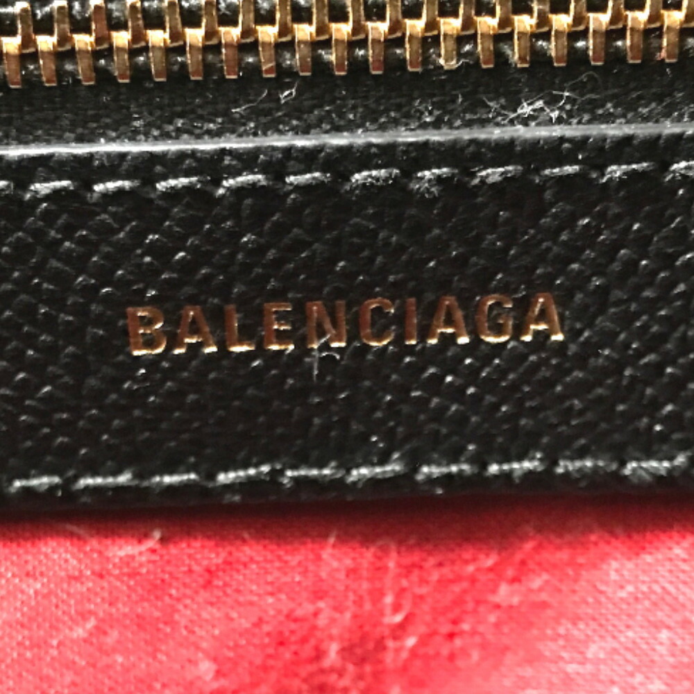 Auth BALENCIAGA Ville Top Handle S 518873 Black Leather Handbag