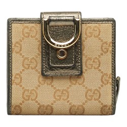 Gucci Trifold Wallet 154205 Beige Canvas Leather Women's GUCCI