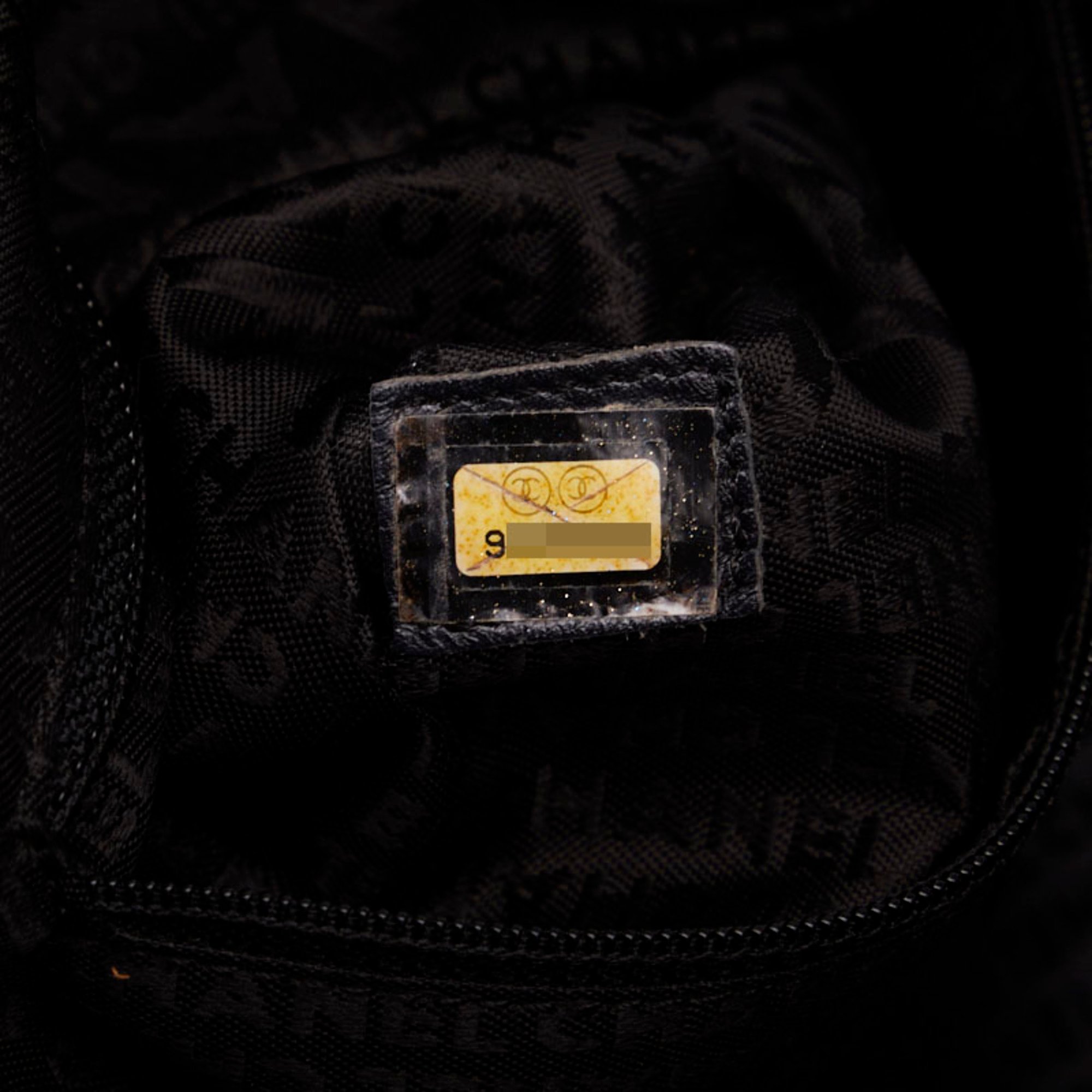 CHANEL Chocolate Bar Handbag Boston Bag Black Caviar Skin Ladies