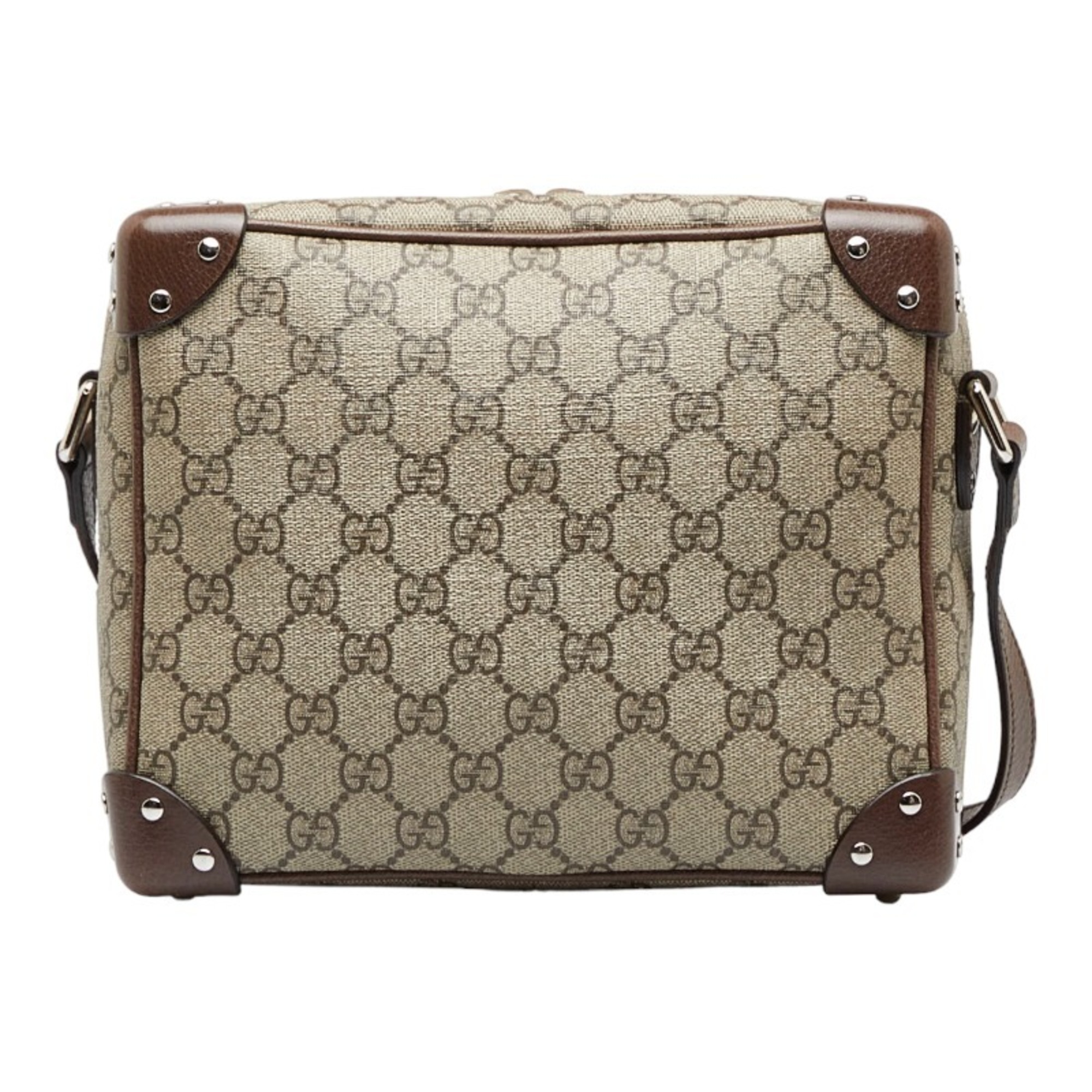 Gucci GG Supreme Shoulder Bag 626363 Beige Brown PVC Leather Women's GUCCI
