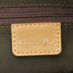 Christian Dior Dior Trotter Double Saddle D Hardware Handbag Beige Brown Canvas Leather Women's