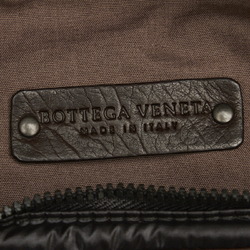 Bottega Veneta Intrecciato Body Bag Waist 222310 Dark Brown Black Leather Nylon Men's BOTTEGAVENETA