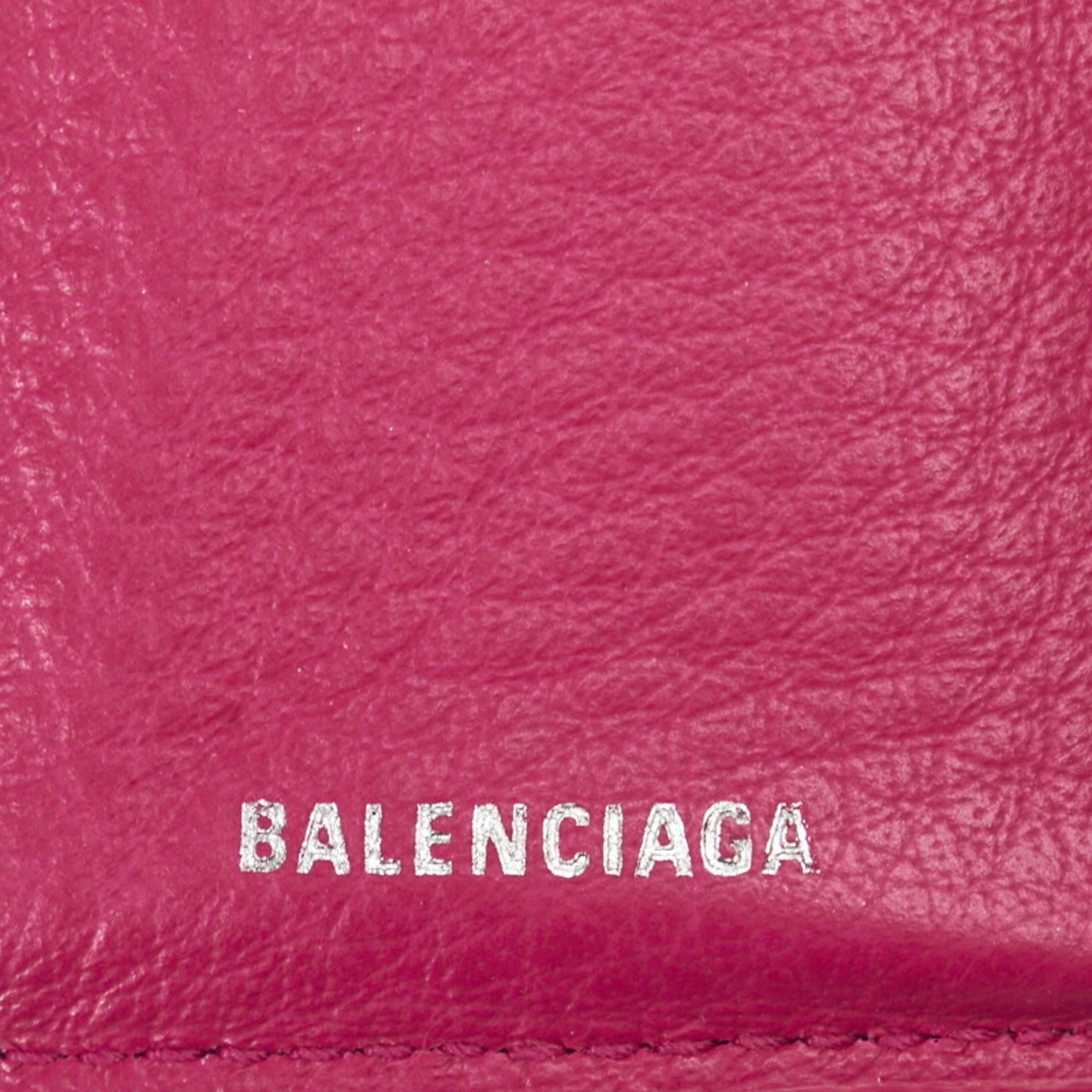 Balenciaga Paper Trifold Wallet 391446 Pink Leather Women's BALENCIAGA