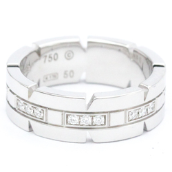 Cartier Tank Francaise White Gold (18K) Fashion Diamond Band Ring Silver