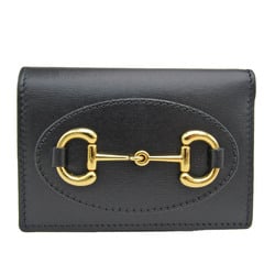Gucci Horsebit 1955 644462 Women's Leather Wallet (tri-fold) Black