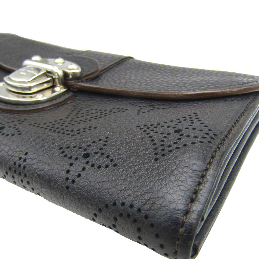 Authenticated Used Louis Vuitton LOUIS VUITTON Mahina Portefeuille Iris  Long Wallet Black M58163 