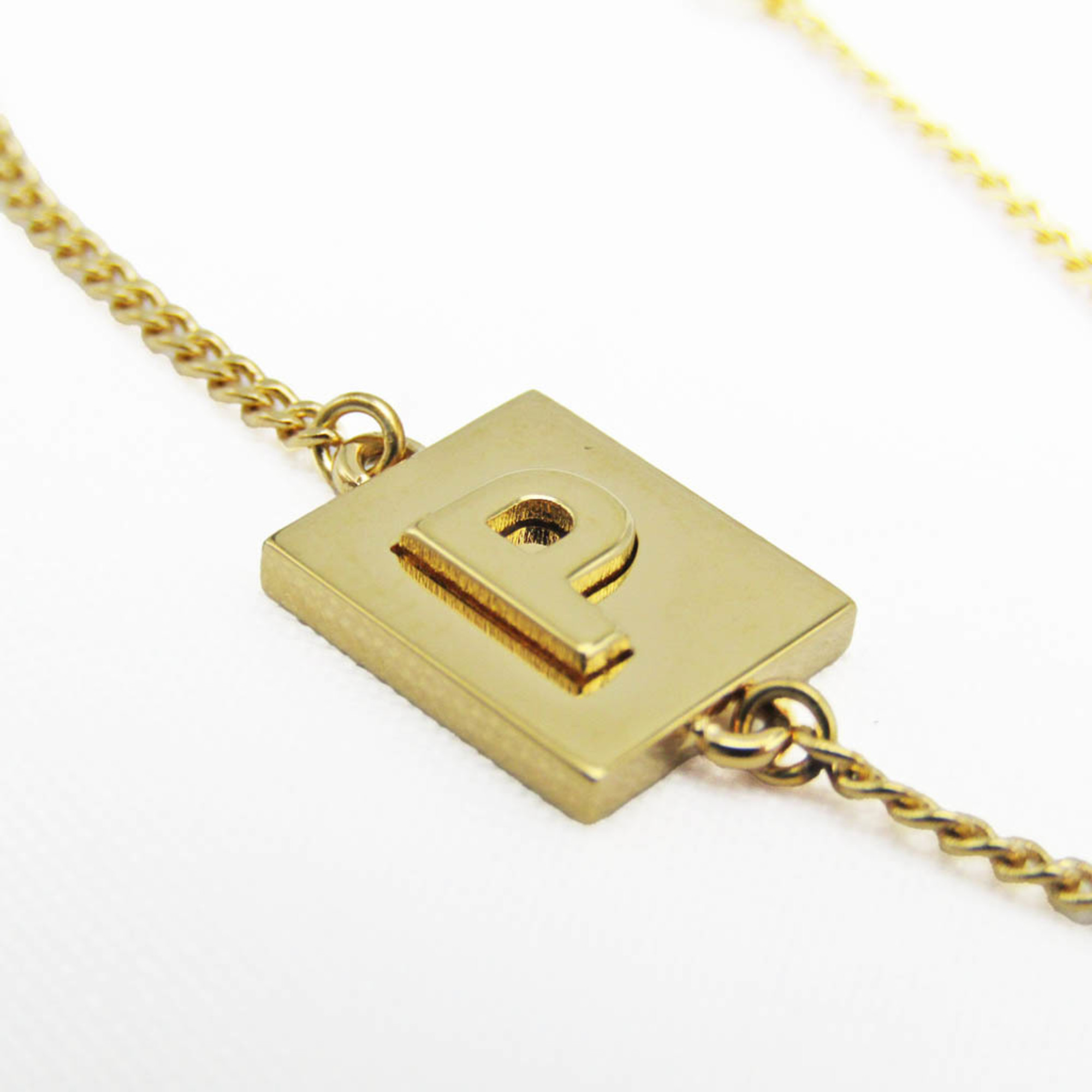 Celine Alphabet P 46B0 6BRA Metal No Stone Charm Bracelet Gold