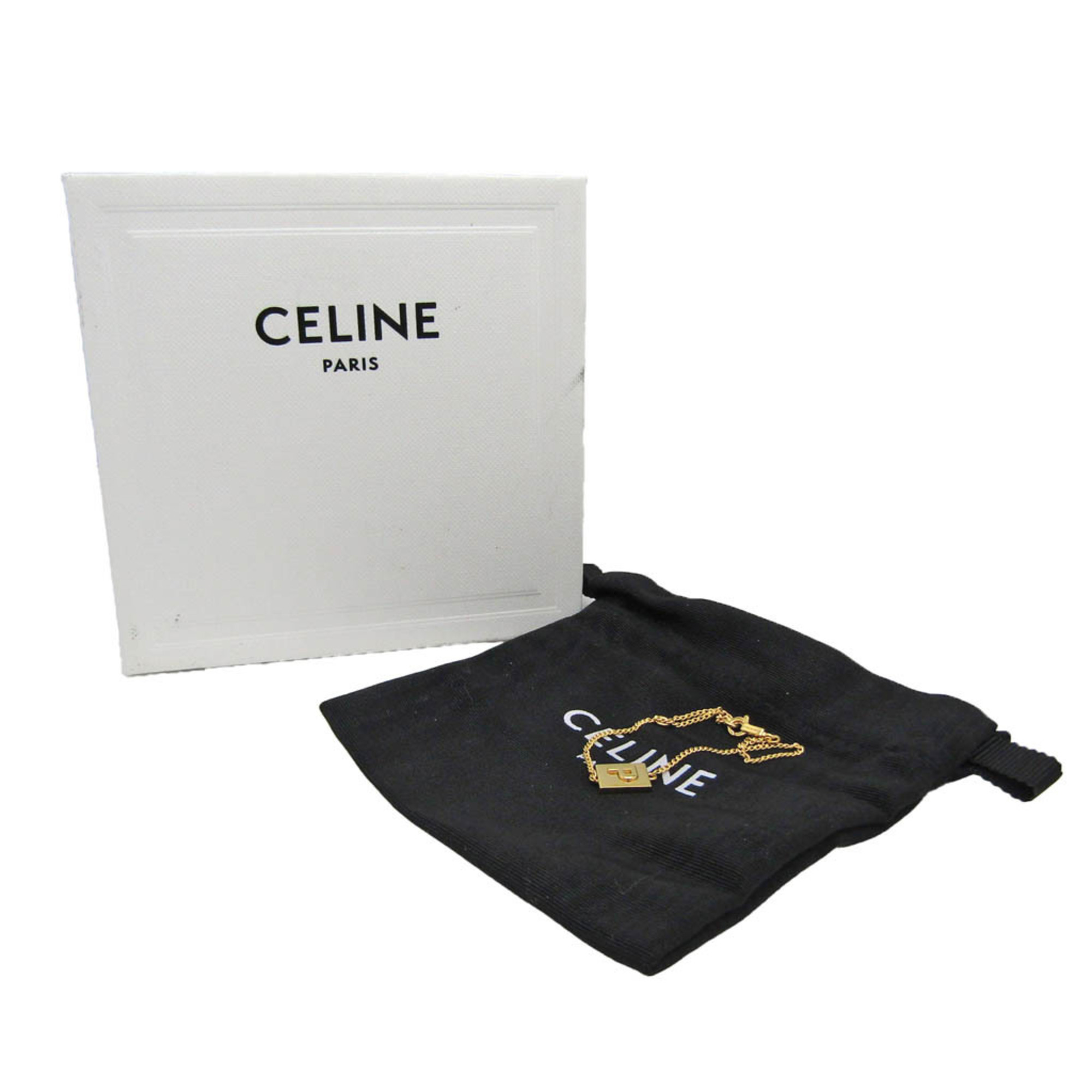 Celine Alphabet P 46B0 6BRA Metal No Stone Charm Bracelet Gold